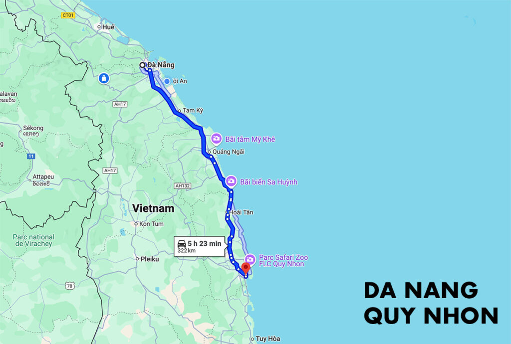 distance da nang quy nhon