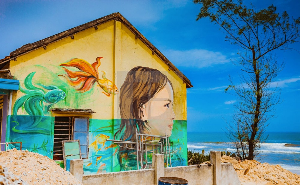 hoi an village fresque mural 1