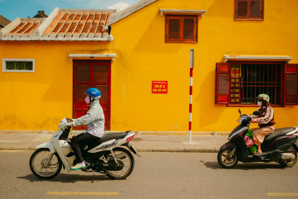 mur dans la ville de hoi an