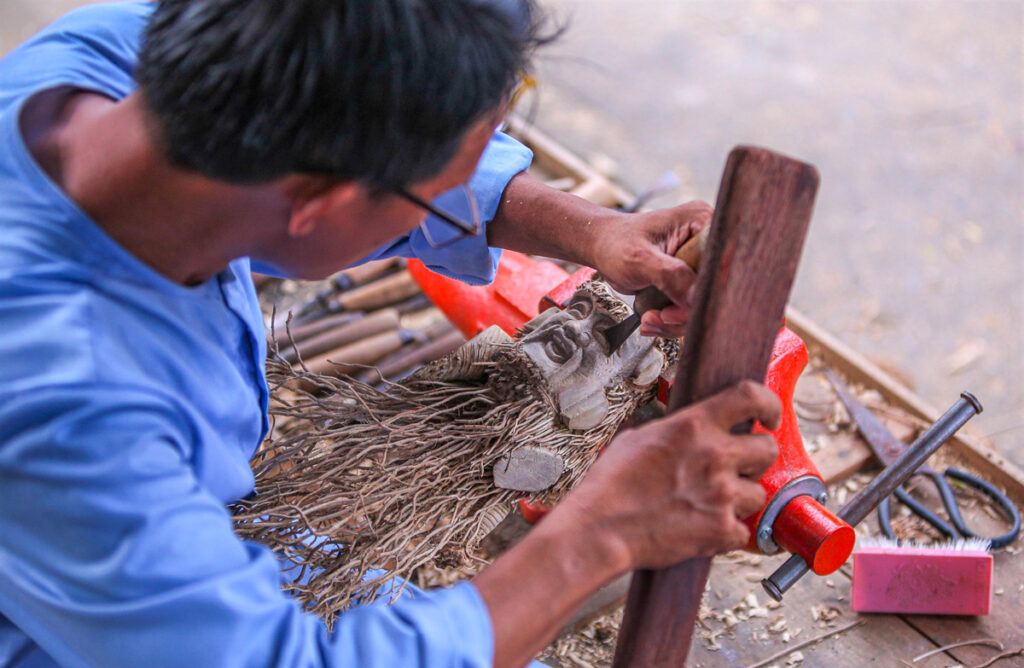scupture racines bambou a hoi an